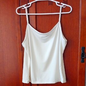 New York & Company Cream Fitted Sleeveless Camisole